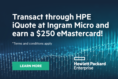 Transact through HPE iQuote Tool at Ingram Micro and earn a $250 eMastercard!